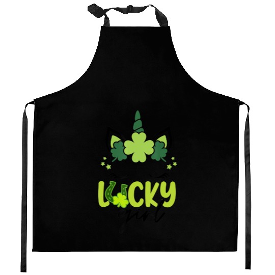 St Saint Patrick s Day Irish Unicorn Face Shamroc Kitchen Aprons