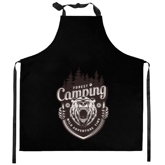 FOREST CAMPING WILD ADVENTURE TIME Kitchen Aprons