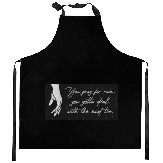 Raindrops in Black Sky Kitchen Aprons