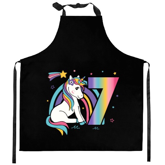 7th birthday Girls Unicorn Kitchen Aprons