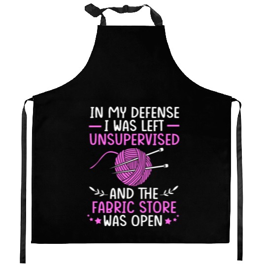 I Was Left Unsupervised Sewing Cross Stitch Kitchen Aprons