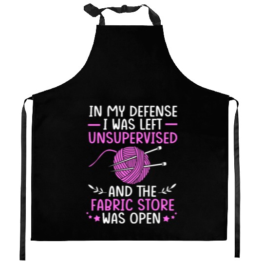 I Was Left Unsupervised Sewing Cross Stitch Kitchen Aprons