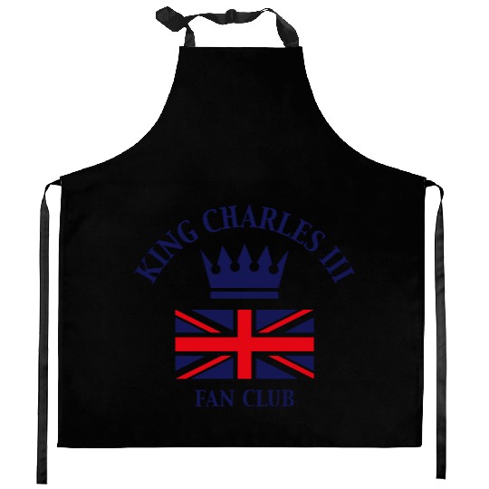 King Charles 3rd – Fan Club (Fan Art / Navy) Kitchen Aprons