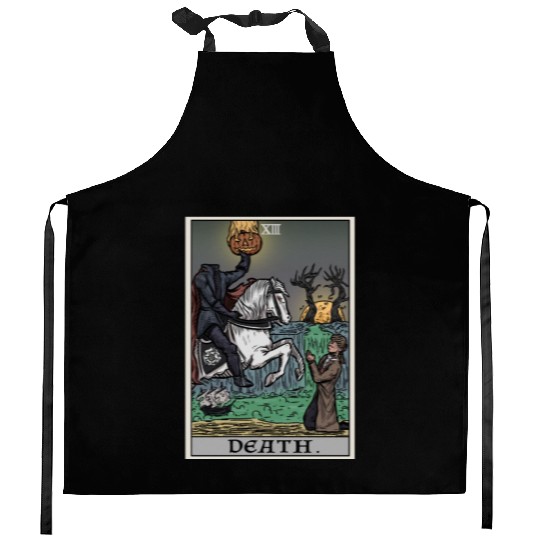 Death Tarot Card Terror Tarot Kitchen Aprons