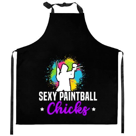 Paintball Paint Gun Paintball Player Paintballer Kitchen Aprons
