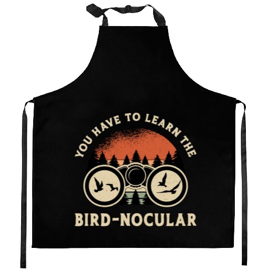 Bird Watching The Bird Nocular Retro Bird Watcher Kitchen Aprons