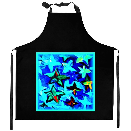 Blue Starry Night Sky Painting. Buy Now Kitchen Aprons
