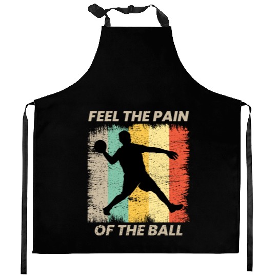 Dodgeball Player Coach Team Sports Vintage Retro Kitchen Aprons