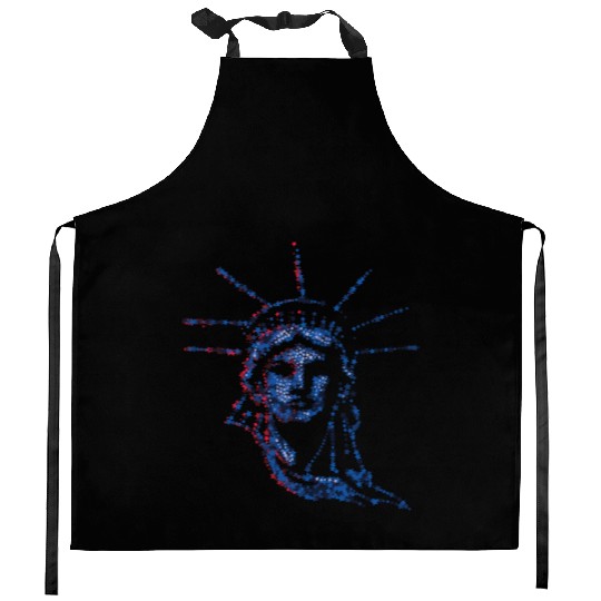 Statue Of Liberty 4th Of July American US Flag Kitchen Aprons