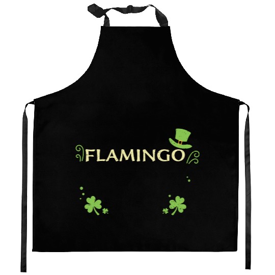 Flamingo - St. Patrick's Day Kitchen Aprons