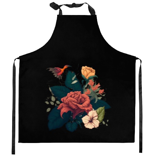 Plants Roses Flowers Kitchen Aprons