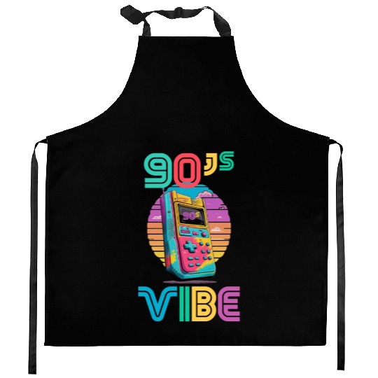 90s Vibe - I Love The 90s - Retro 90s Neon Kitchen Aprons