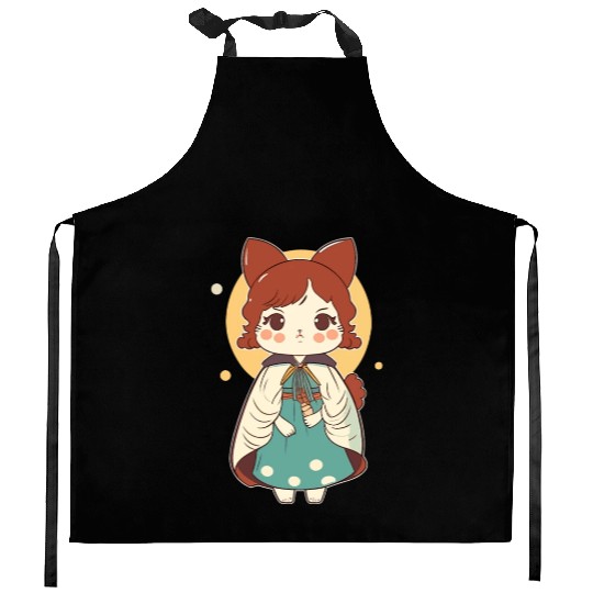 Cat Art Japanese Cat Girl Kitchen Aprons