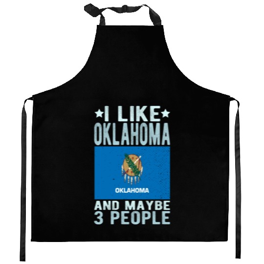Oklahoma Flag US State Kitchen Aprons