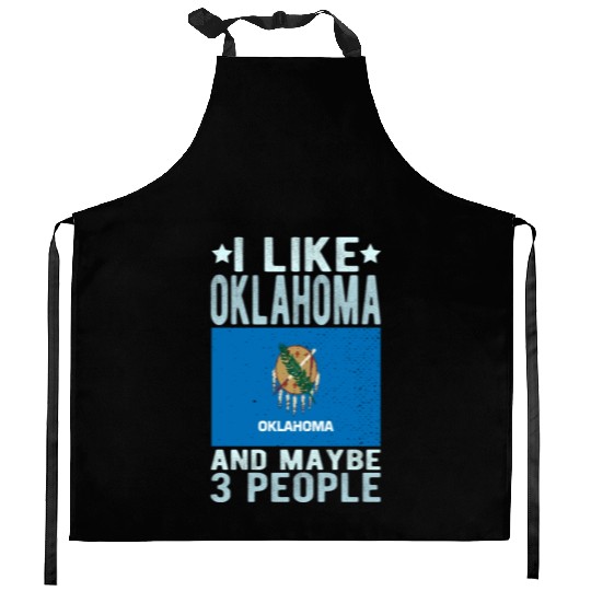 Oklahoma Flag US State Kitchen Aprons
