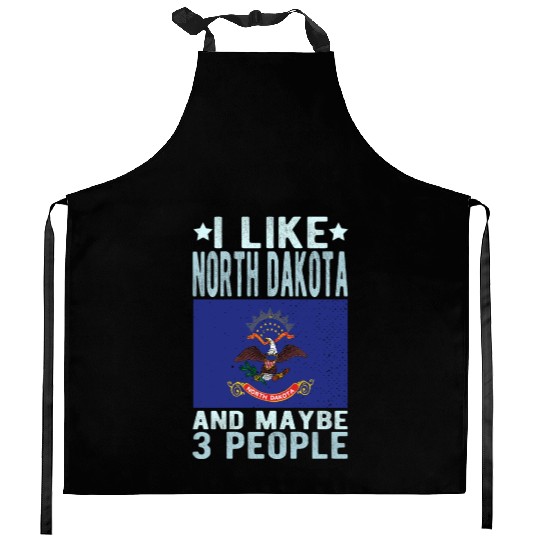 North Dakota Flag US State Kitchen Aprons