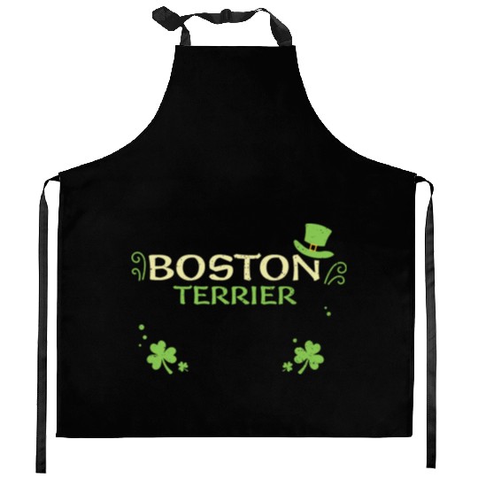 Boston Terrier - St. Patrick's Day Kitchen Aprons
