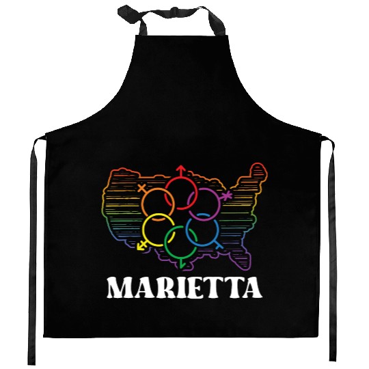 Marietta Pride Month Pride Flag LGBT Community LGB Kitchen Aprons