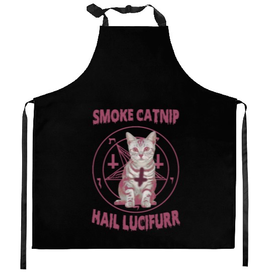 Smoke Catnip Hail Lucifurr Kitchen Aprons