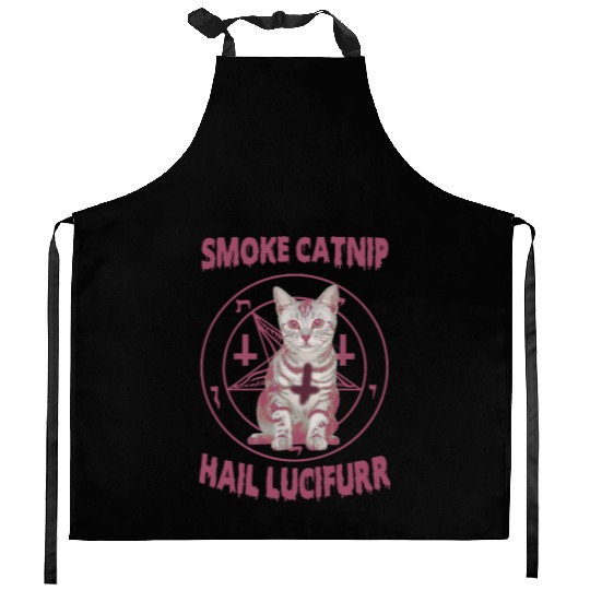 Smoke Catnip Hail Lucifurr Kitchen Aprons