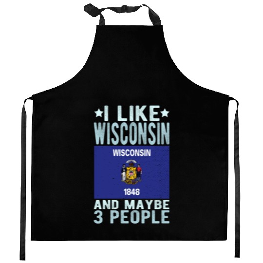 Wisconsin Flag US State Kitchen Aprons