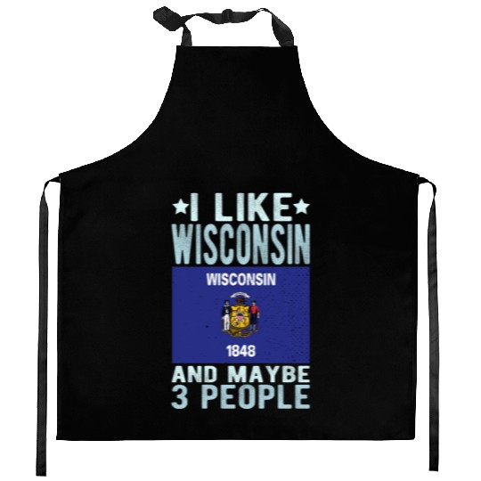 Wisconsin Flag US State Kitchen Aprons