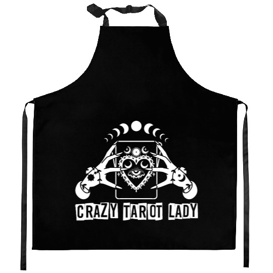Divination Crazy Tarot Lady Crystal Ball Tarot Kitchen Aprons