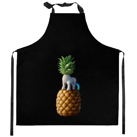 Pineapple unicorn - tropical unicorn Kitchen Aprons