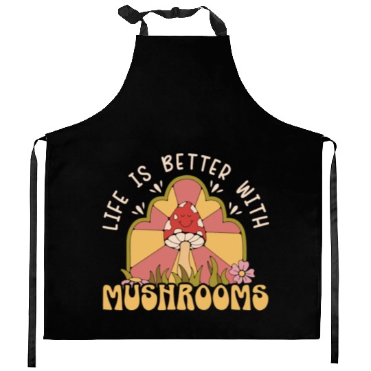 Cottagecore Mushroom Aesthetic Nature Conservation Kitchen Aprons