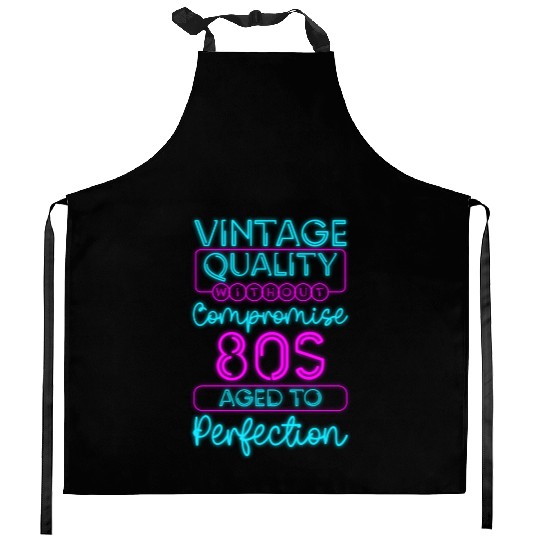 80S Old School Geek Neon Kitchen Aprons