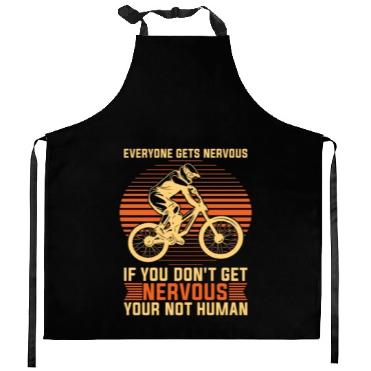 BMX Racing Everyone Gets Nervous Cycling BMX Rider Kitchen Aprons