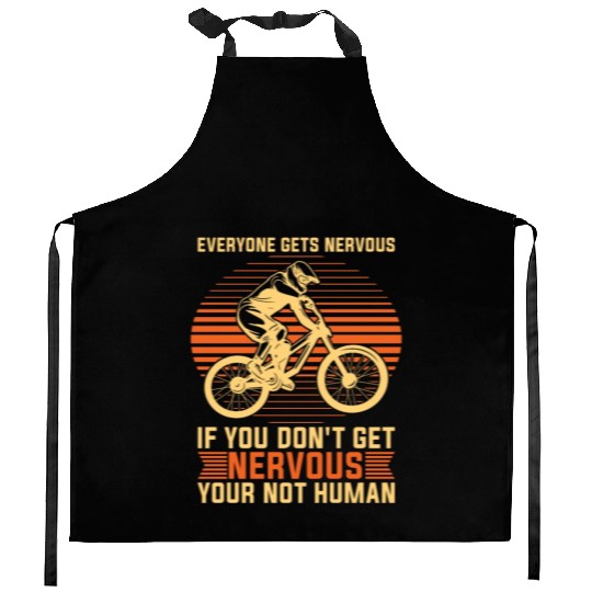 BMX Racing Everyone Gets Nervous Cycling BMX Rider Kitchen Aprons