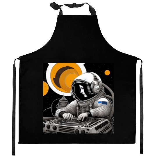 Intricate detailed artwork of astronauts using Kitchen Aprons