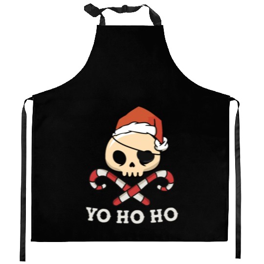 Santa Pirate Funny Christmas - Yo Ho Ho, Pirate Kitchen Aprons