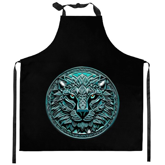 Lion Abstract Ornament Mandala | Lion Design Kitchen Aprons