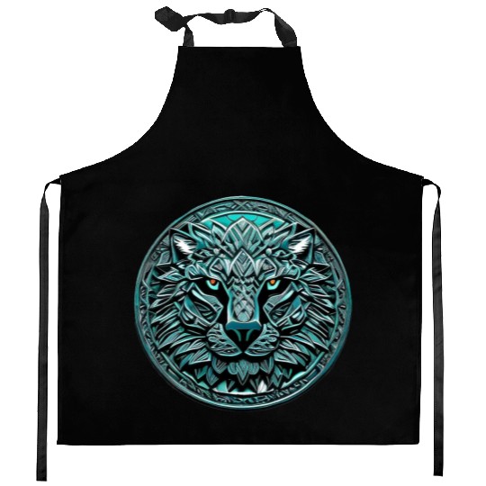 Lion Abstract Ornament Mandala | Lion Design Kitchen Aprons