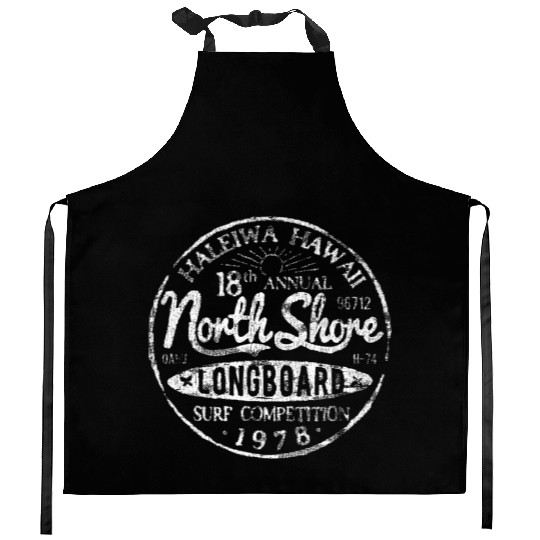 Long Board North Shore Surf Vintage Hawaii Beach Kitchen Aprons