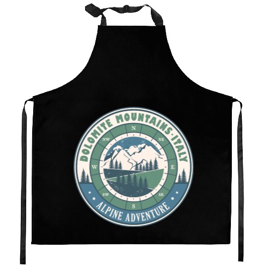 Dolomites Italy Vintage Mountains Hiking Design Kitchen Aprons