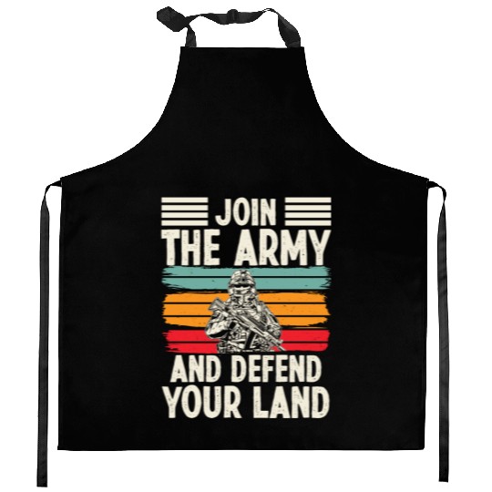 Soldier join army defend your land military Kitchen Aprons