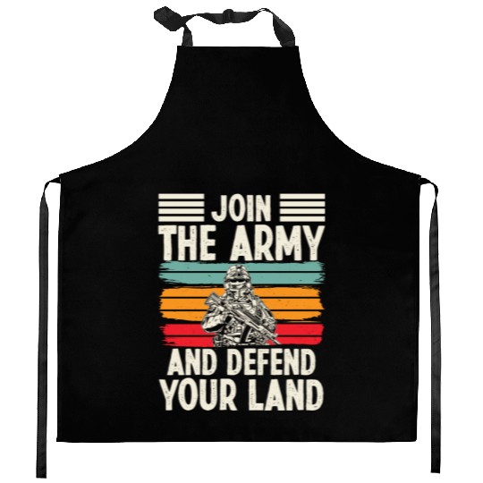 Soldier join army defend your land military Kitchen Aprons