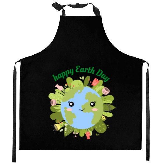 Happy Earth Day Kitchen Aprons