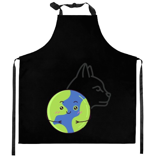 Save The Earth Its The Only Planet With Cat Kitchen Aprons