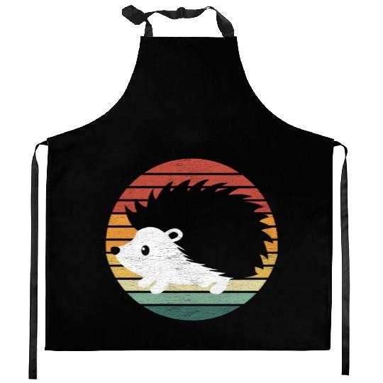 Hedgehog Lover - Vintage Sunset Hedgehog Kitchen Aprons