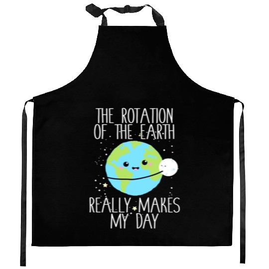 Rotation of the Earth Day Funny Science Teacher Kitchen Aprons