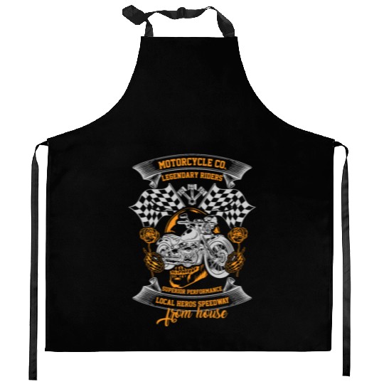 MOTORCYCLE CO LEGENDARY RIDERS Kitchen Aprons