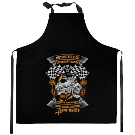 MOTORCYCLE CO LEGENDARY RIDERS Kitchen Aprons