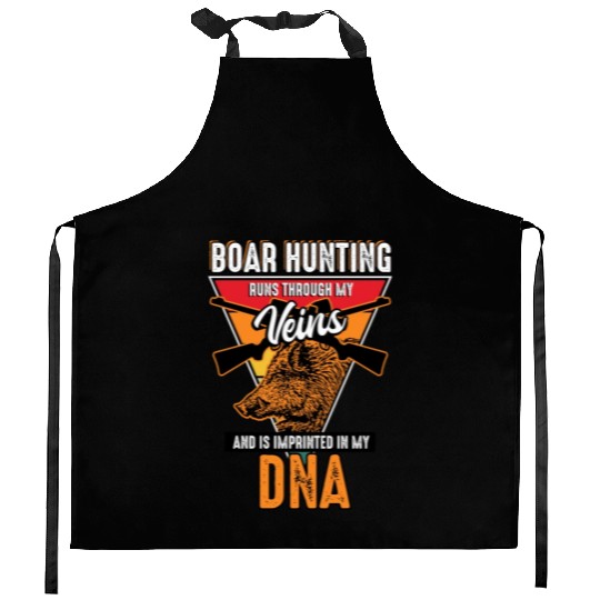 Boar Hunting - Runs Through My Veins Kitchen Aprons