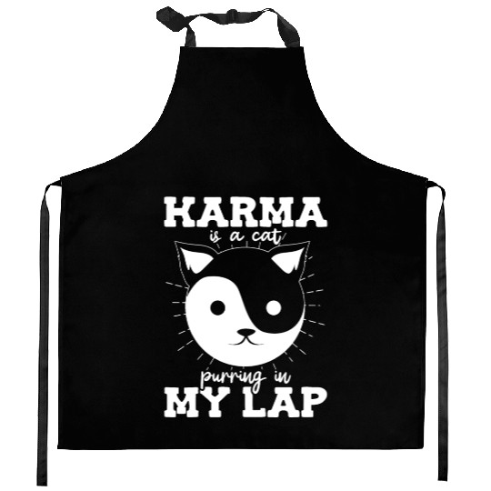 Karma is a Cat Purring in My Lap Witchcraft Tarot Kitchen Aprons