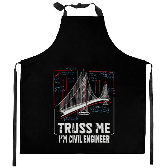 Civil Engineer Bridge Calculus Scheme Kitchen Aprons