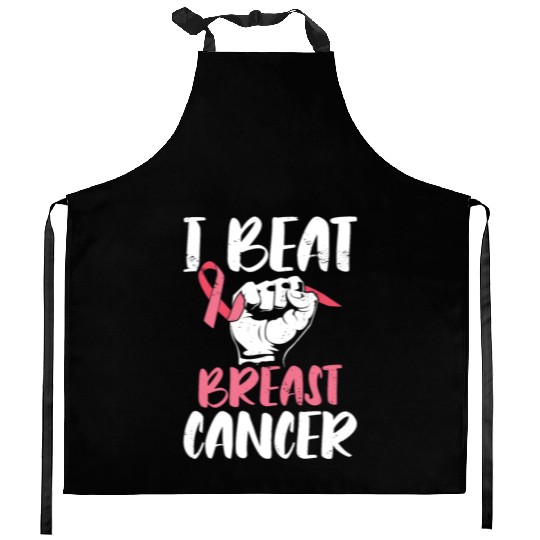 I Beat Breast Cancer Survivor Breast Cancer Kitchen Aprons